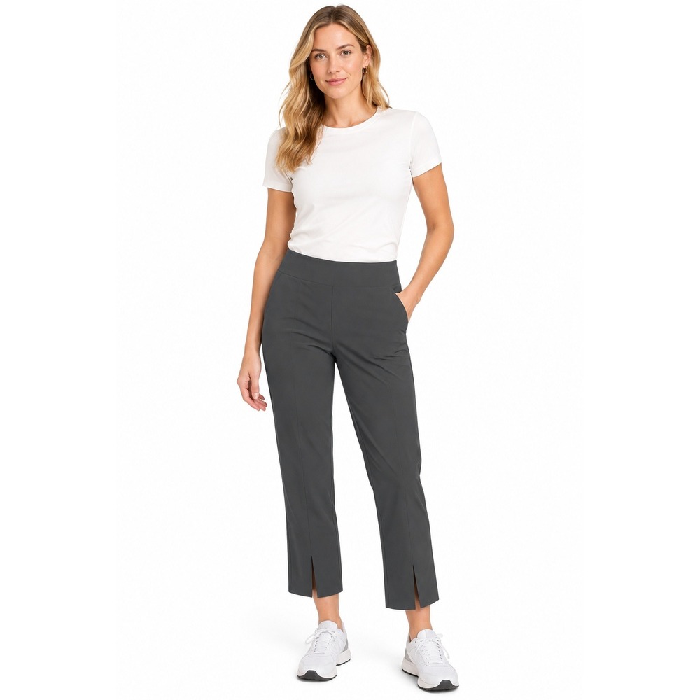 ATHLETA Wander Slim Straight Crop Pants Gray Size 6 NEW Active Athleisure Casual